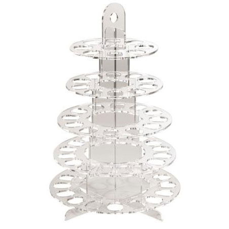 Suport Macarons 5 Etaje, Plexiglas Transparent, Ø 28 x H 43 cm [1]