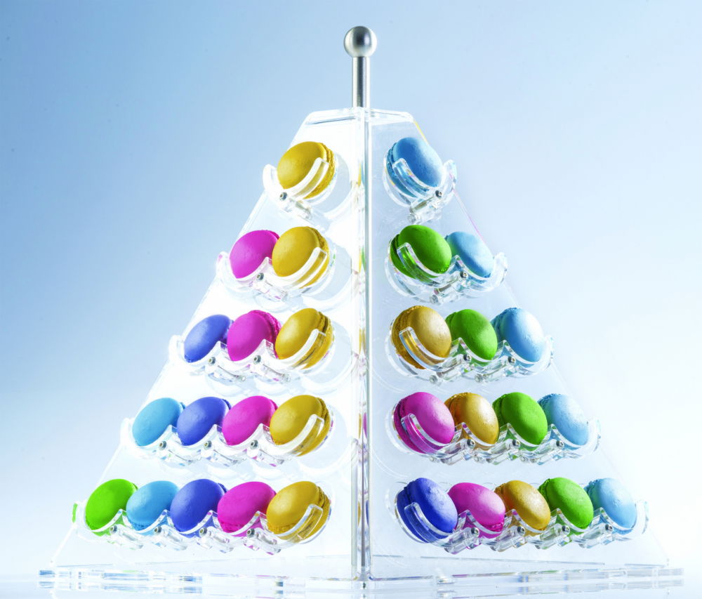Suport Macarons Model Piramida, Plexiglas Transparent, 33 x 33 x H 45 cm [2]