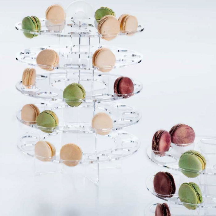 Suport Macarons Plexiglas Transparent, 5 Etaje, Ø 24.7 x H 35.2 cm [2]