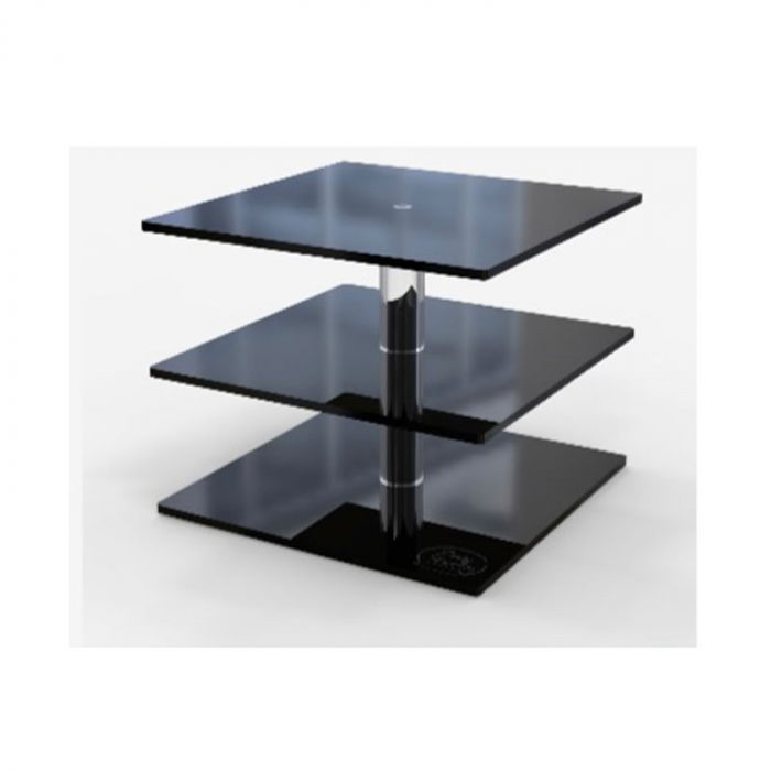 Suport Tort / Bufet Rubik's Cube 3 Etaje, Plexiglas Negru, 16.6 x 16.6 x H 13.2 cm [1]