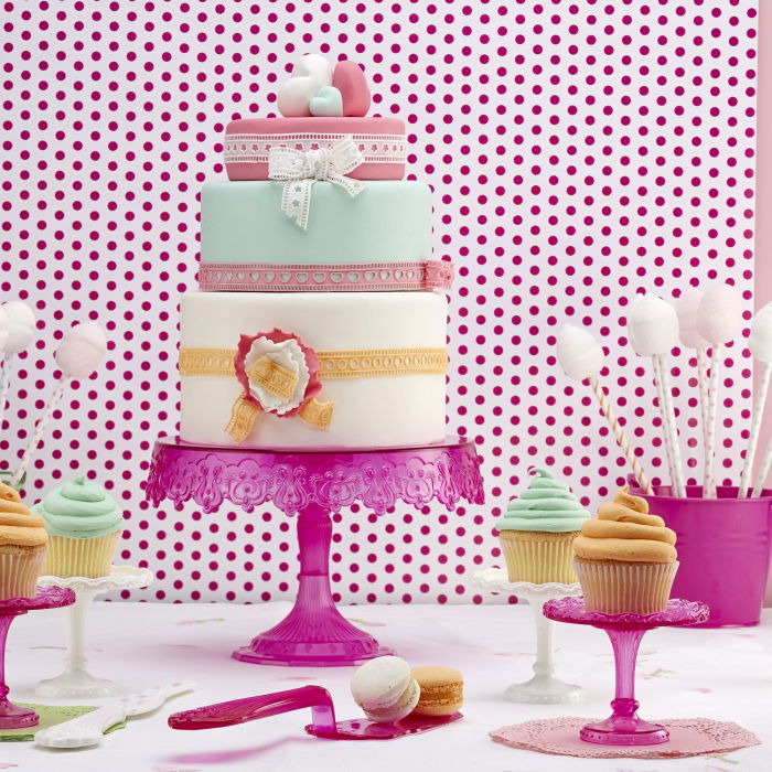 Suporturi Mici Bufet, Plastic Fucsia, Ø 10 x H 8 cm, Set 2 Buc [2]