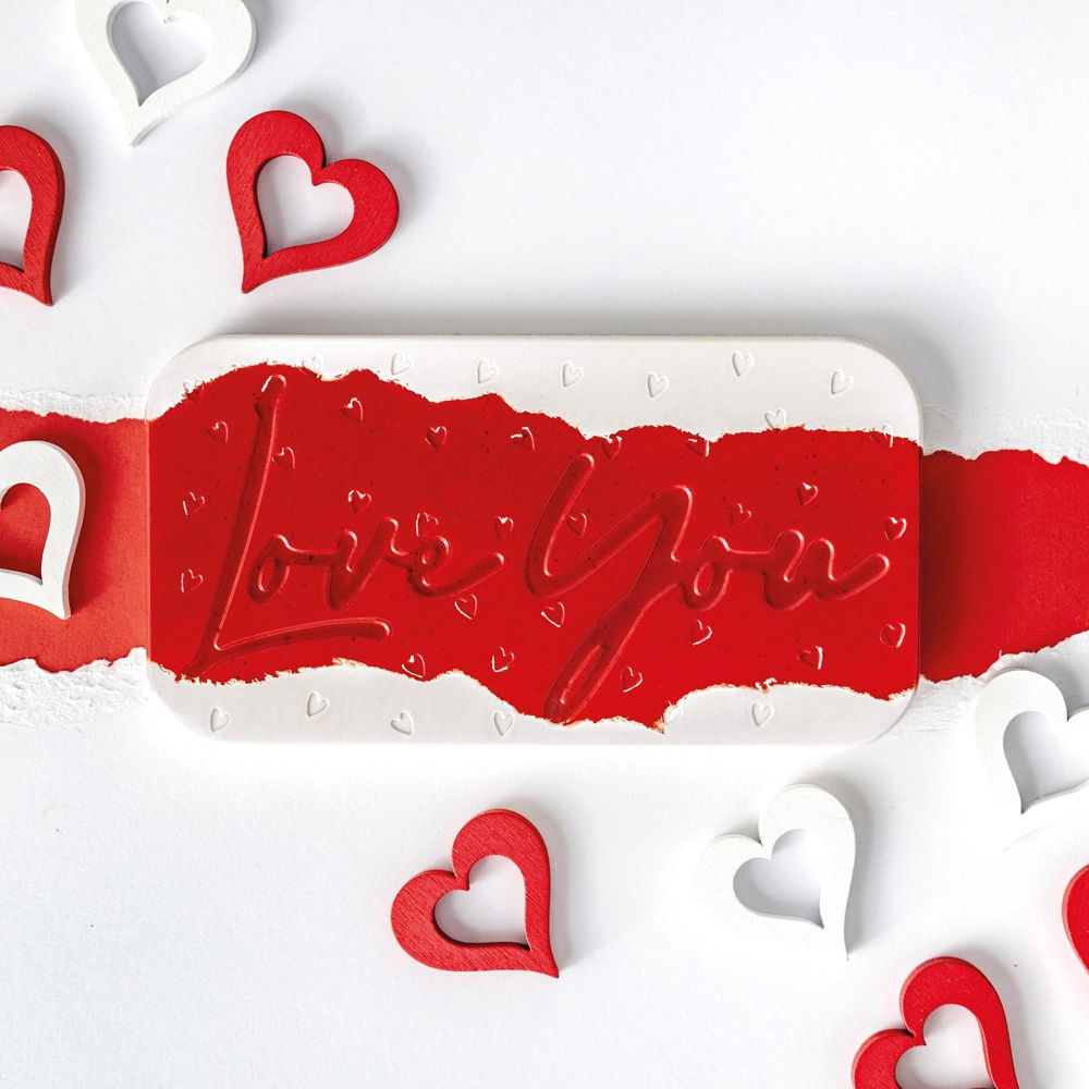 Tablete Ciocolata 13 x 7 x H 1 cm - Matrita Policarbonat Love You, 3 Cavitati, 100 gr [1]