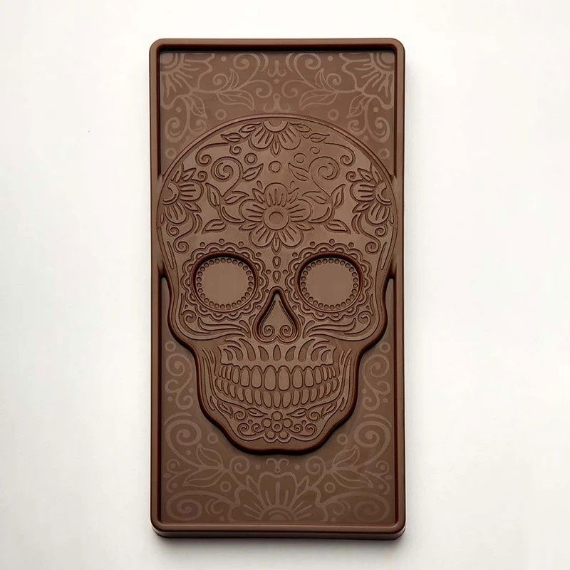 Tablete Ciocolata 15.4 x 7.7 x H 0.9 cm - Matrita policarbonat Craniu, 3 cavitati, 100 gr [2]