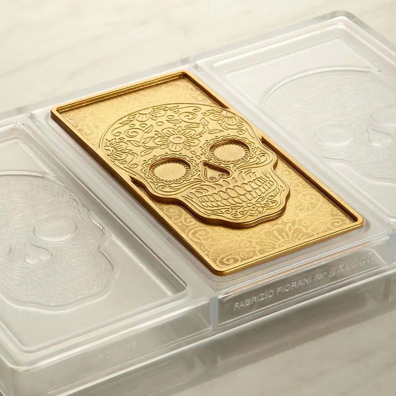 Tablete Ciocolata 15.4 x 7.7 x H 0.9 cm - Matrita policarbonat Craniu, 3 cavitati, 100 gr [3]