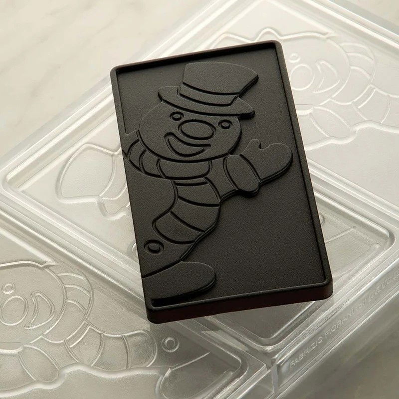 Tablete Ciocolata 15.4 x 7.7 x H 0.9 cm - Matrita policarbonat Om de Zapada, 3 cavitati, 100 gr [4]