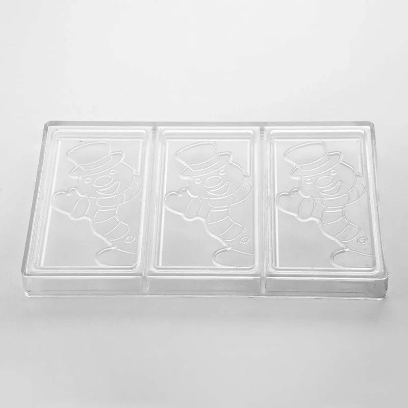 Tablete Ciocolata 15.4 x 7.7 x H 0.9 cm - Matrita policarbonat Om de Zapada, 3 cavitati, 100 gr [3]