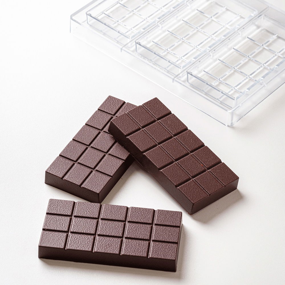 Tablete Ciocolata 15.5 x 7.5 x H 2 cm - Matrita Policarbonat Dubai, 3 Cavitati, 120 gr [4]