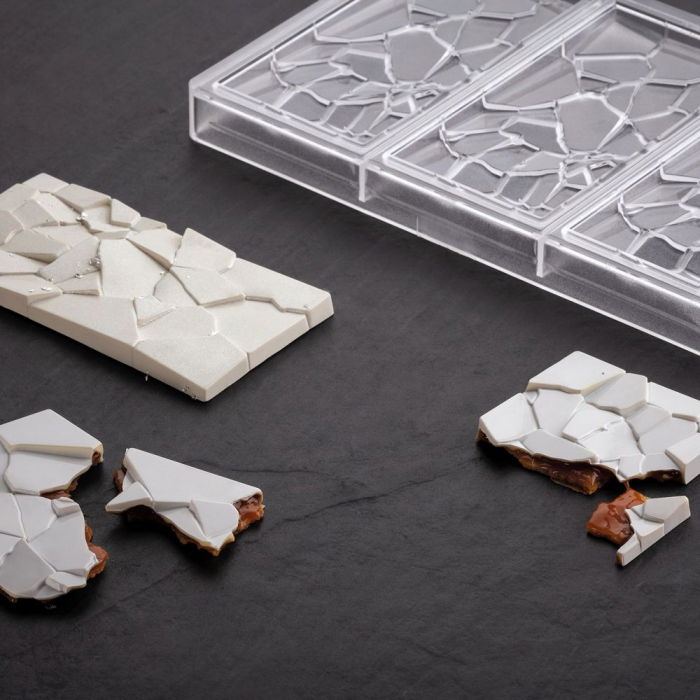 Tablete Ciocolata 15.5 x 7.7 x H 1 cm - Matrita Policarbonat Choco Bar Crush, 3 cavitati [2]