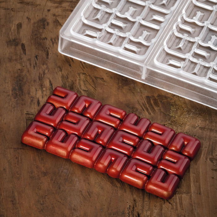 Tablete Ciocolata 15.5 x 7.7 x H 1 cm - Matrita Policarbonat Choco Bar Ola, 3 cavitati [1]