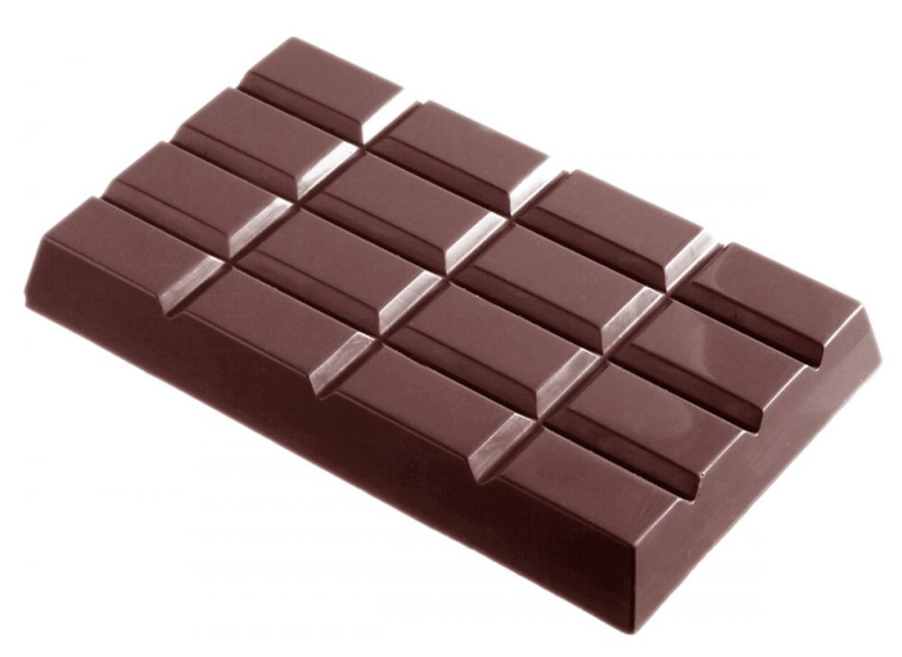 Tablete Ciocolata 16.5 x 11.3 x H 2.4 cm, Matrita Policarbonat Tableta 4 x 4, 2 cavitati, 460 gr [1]