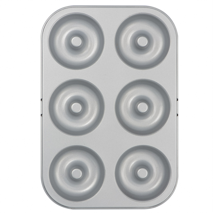 Tava 6 Cavitati Forme Donuts / Gogosi Ø 7.5 x H 2.3 cm, Otel Antiaderent [1]