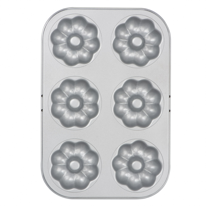 Tava 6 Cavitati Forme Flori Ø 7.5 x H 2.3 cm, Otel Antiaderent [1]