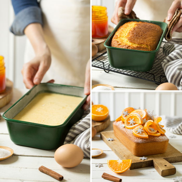 Tava Chec / Cozonac Celebration Verde 24 x 14 x H 6.5 cm, Metal Antiaderent [3]