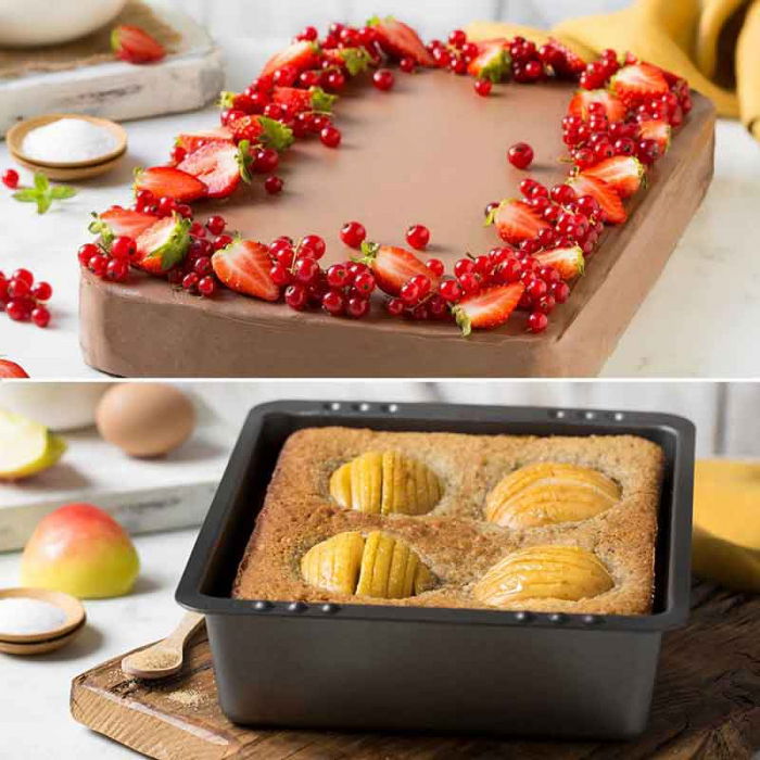 Tava Coacere Dreptunghiulara 28.5 x 23 x H 7 cm, Aluminiu Antiaderent [3]