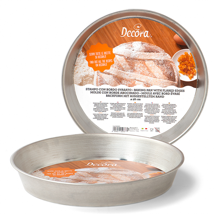 Tava cu Margini Evazate pentru Placinta / Prajitura, Ø 28 x H 4 cm, Tabla Cositorita [1]