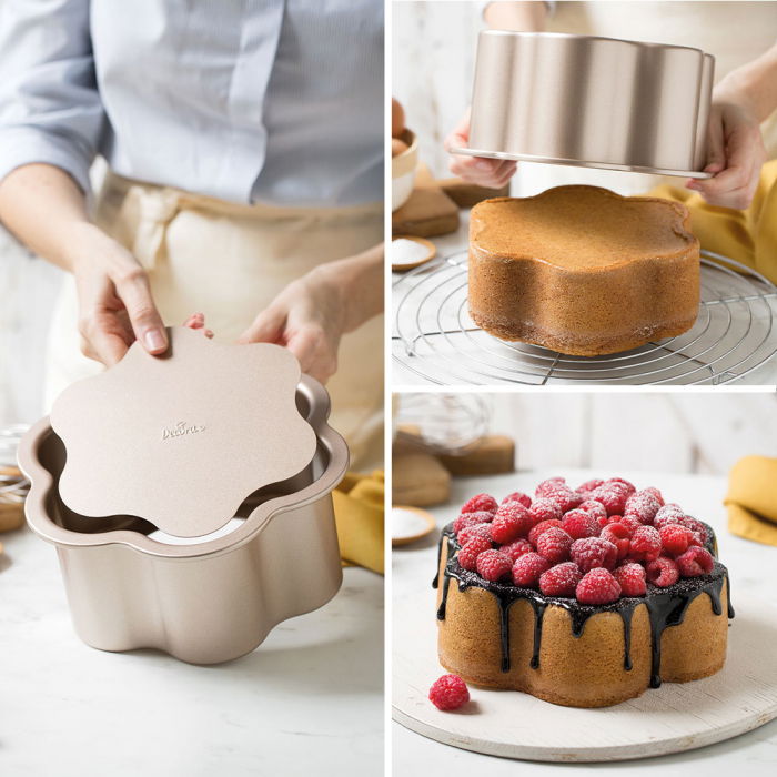 Tava Floare / Angel Cake Roz Vintage Ø 22 x H 10 cm, Aluminiu Antiaderent [5]