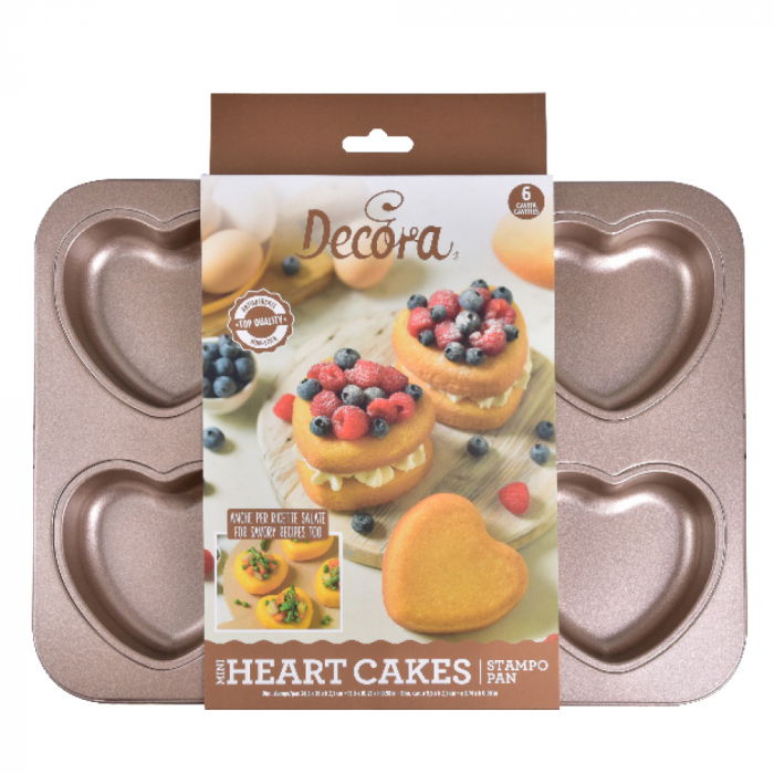 Tava Inimioare Roz Vintage 6 Cavitati Ø 9.5 x H 2.5 cm, Aluminiu Antiaderent [1]