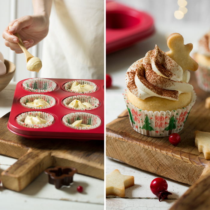 Tava Muffins Celebration Rosu Ø 8 x H 2.9 cm, 12 cavitati, Metal Antiaderent [3]