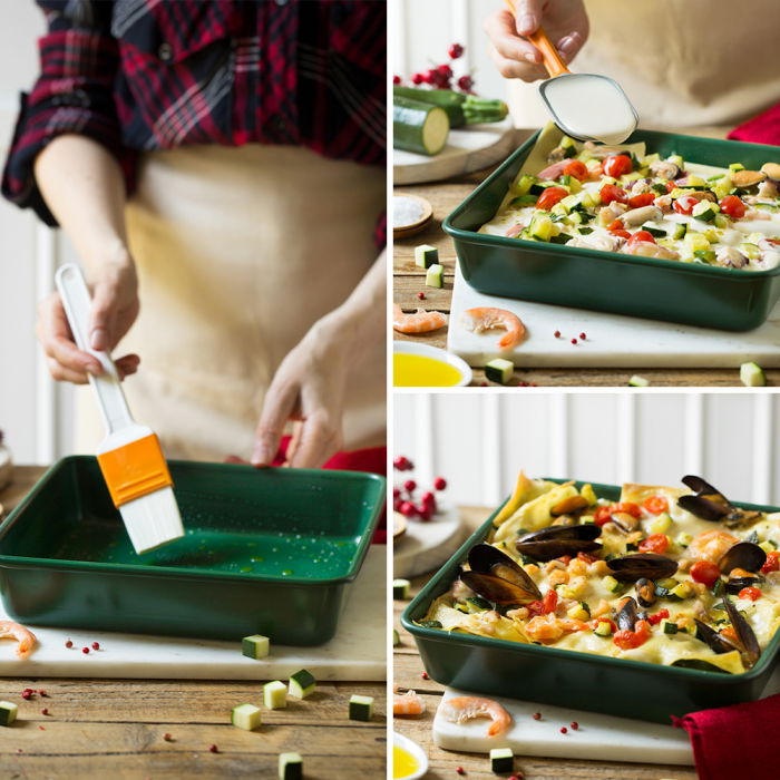 Tava Patrata Calebration Verde 24 x 24 x H 5 cm, Metal Antiaderent [3]