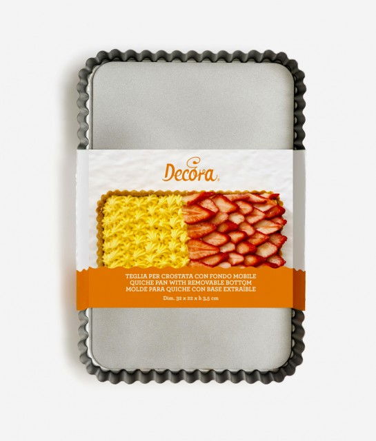 Tava Tarta cu Margini Festonate si Baza Detasabila, 32 x 22 x H 3.5 cm, Otel Antiaderent [1]