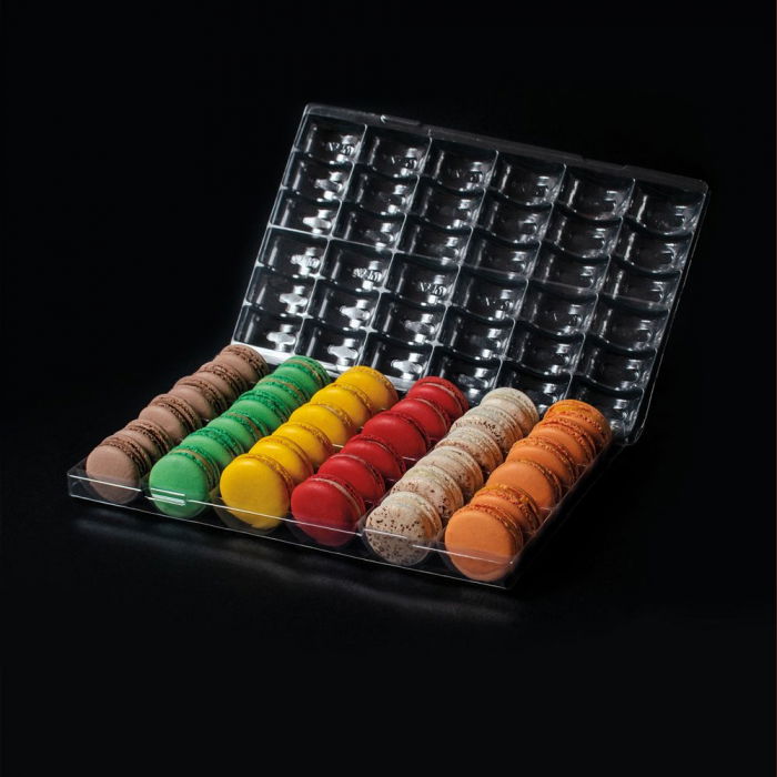 Tavita Macarons/Fursecuri x 200 buc, 36 cavitati Material Plastic Transparent 29.5 x 19. 5 x H 2.5 cm [1]