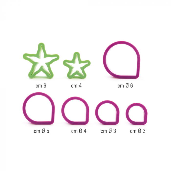 Trandafir Petale si Sepale - Decupatoare Plastic Ø 2 - 6 cm, Set 7 Buc [3]