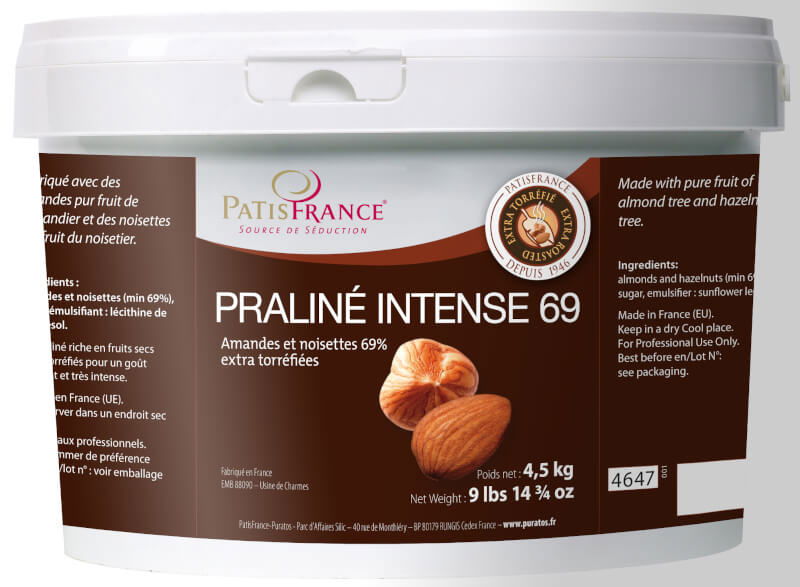 Praline Intense 69%, Umplutura Migdale si Alune Padure, 4.5 Kg, PatisFrance [1]