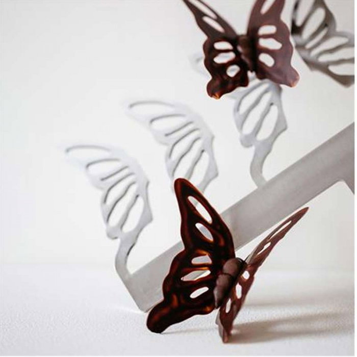 Ustensila Inox Decoruri Ciocolata Model Fluture H 6 cm  [2]