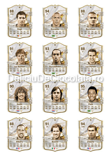 Vafa imprimata Cartonase FIFA Fotbalisti Legendari Model 3, 12 Decoruri Ø 6.5 cm, A4 [1]