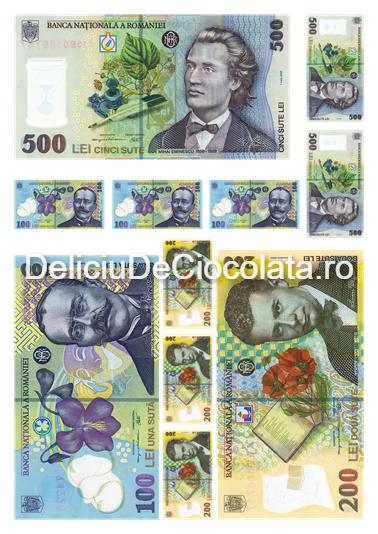 Vafa imprimata Diverse Model 5, Bancnote Leu 11 Decoruri Ø 4.5 - 15 cm, A4 [1]