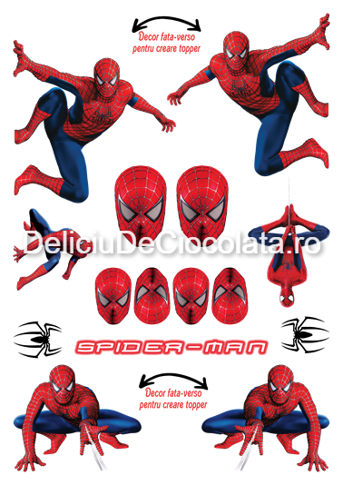 Vafa imprimata SpiderMan Model 2, SpiderMan 15 Decoruri Ø 3.5 - 13 cm, A4 [1]