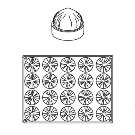Aluna/Nuca Cocos, Ø6xH3.5 cm - Forma Silicon Monoportii Noisette, 20 cavitati [2]