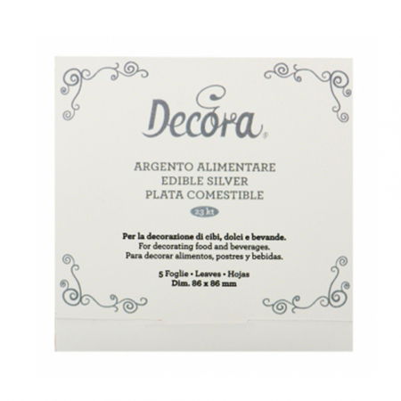 Aur si Argint Alimentar - Argint Alimentar, Foite 8.6 x 8.6 cm, 5 buc