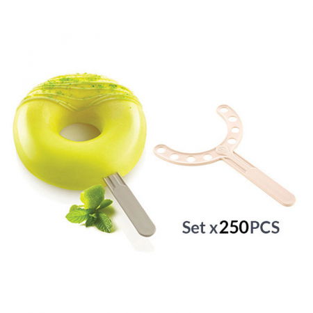 Ustensile Inghetata, Gelaterie - Bastonase Plastic Desert/Inghetata pe bat Donuts, 250 buc