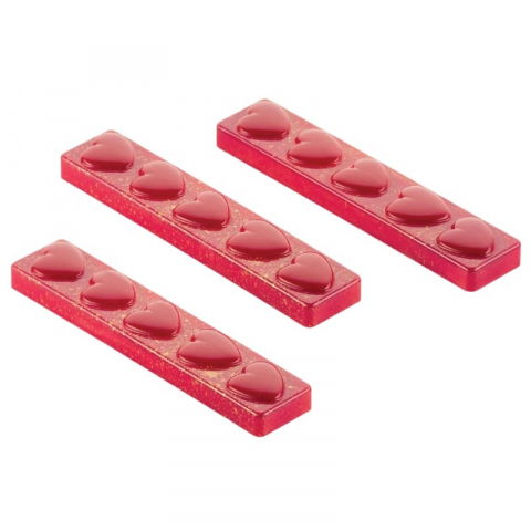 Ciocolaterie - Matrite, Ustensile - Batoane Ciocolata 12 x 2.5 x H 1.2 cm - Matrita Policarbonat Inimi, 8 cavitati (CH012), 30 gr