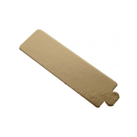 Accesorii Tort, Candy Bar, Bufet - Baza Carton Prezentare Monoportii, Model Dreptunghiular Auriu, 14 x 4 cm, Set 200 Buc