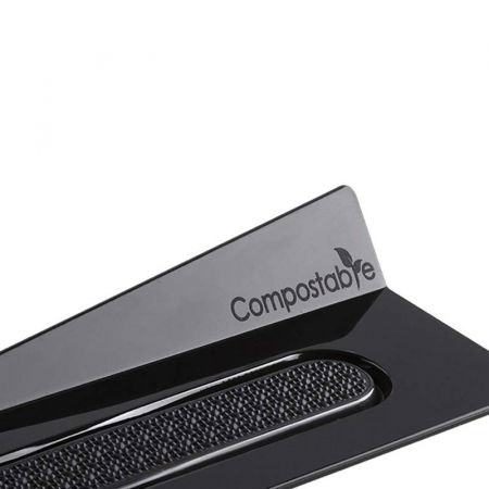 Baza Plastic Prezentare Monoportii, Compostable Dreptunghi Negru, 14 x 4 cm, Set 100 Buc [2]