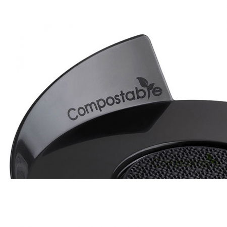 Baza Plastic Prezentare Monoportii, Compostable Rotund Negru, Ø 8.6 cm, Set 100 Buc [2]