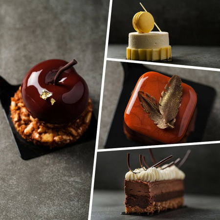 Accesorii Tort, Candy Bar, Bufet - Baza Plastic Prezentare Monoportii, Model Patrat Negru, 8 x 8 cm, Set 250 Buc