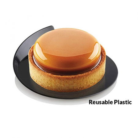 Accesorii Tort, Candy Bar, Bufet - Baza Plastic Prezentare Monoportii, Model Rotund Negru, Ø 8.6 cm, Set 100 Buc