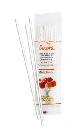 Cofetarie - Ustensile - Betisoare LolliPops / CakePops, Hartie Termorezistenta, Ø 0.4 x L 22.8 cm, Set 25 Buc