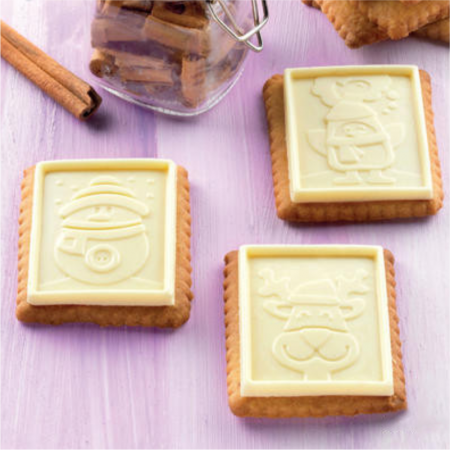 Biscuiti - Decupator Dreptunghi 4.7x5.7xH0.5 cm, Forma Silicon Om Zapada, 6 cavit. (CKC01) [2]