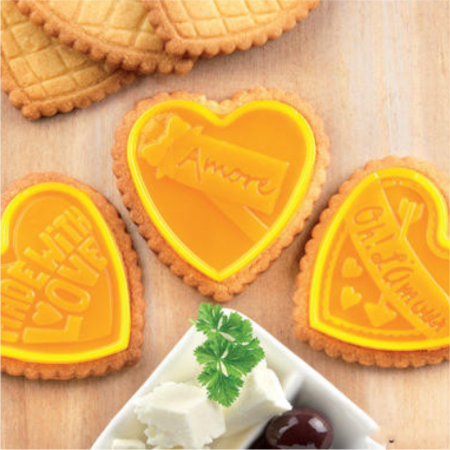 Biscuiti - Decupator Inima 6.4x6.3xH0.45 cm, Forma Silicon Love, 6 cavit. (CKC06) [2]