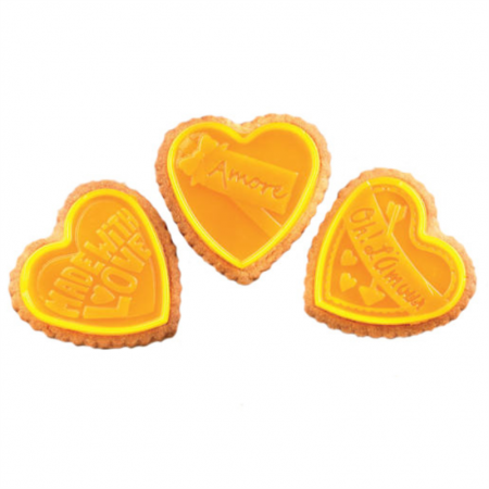 Decupatoare Inima, Stea, Fundite - Biscuiti - Decupator Inima 6.4x6.3xH0.45 cm, Forma Silicon Love, 6 cavit. (CKC06)