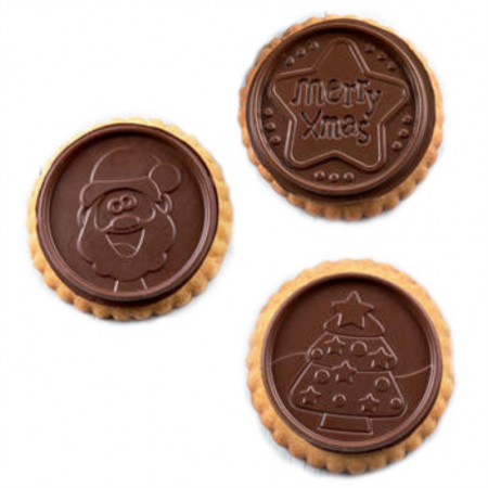 Biscuiti - Decupator Rotund Festonat Ø5.7xH0.5 cm, Forma Silicon Craciun, 6 cavit. (CKC02) [2]