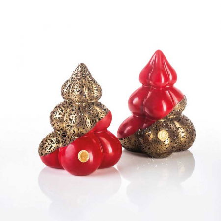 Ciocolaterie - Matrite, Ustensile - Brad Craciun Blob 3D Ø 15.5 x H 20 cm, Set Matrite Plastic 2 Subiecte Ciocolata