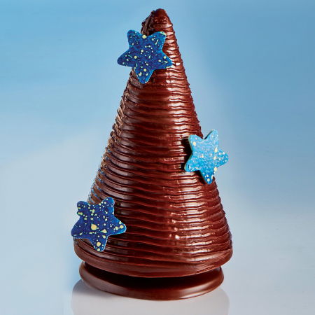 Ciocolaterie - Matrite, Ustensile - Brad Craciun Conic 3D, Ø8.3xh14 cm - Kit Matrite Plastic 4 Subiecte