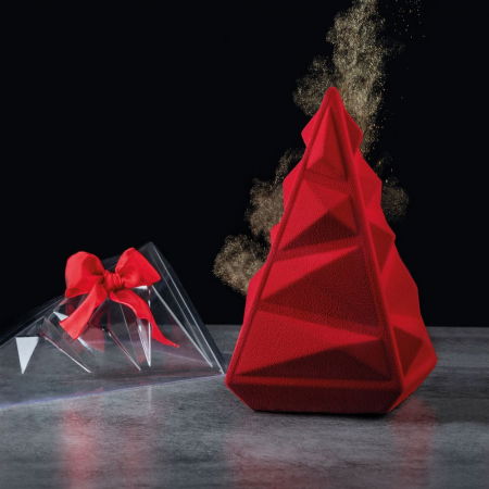 Ciocolaterie - Matrite, Ustensile - Brad Craciun Rocky 3D 12.5x12.5xH19.5 cm - Kit Matrite Plastic 1 Subiect