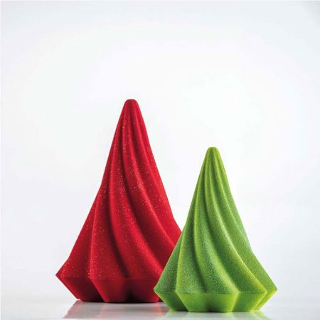 Ciocolaterie - Matrite, Ustensile - Brad Craciun Twirl 3D, Ø 15 x H 20 cm, Set Matrite Plastic 2 Subiecte Ciocolata