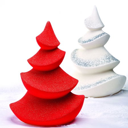 Ciocolaterie - Matrite, Ustensile - Brad Craciun Wave 3D, Ø16xh20 cm - Kit Matrite Plastic 2 Subiecte